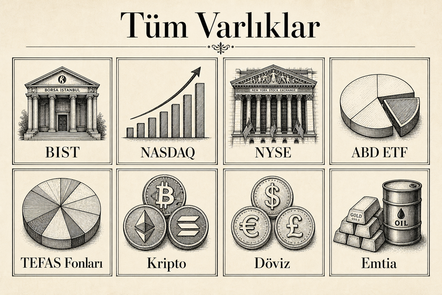 Tüm varlık sınıfları